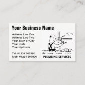 Cartoon Visitekaartje loodgietersdiensten (Voorkant)