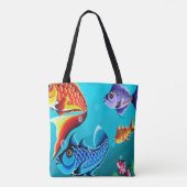 Cartoon viszak tote bag (Achterkant)