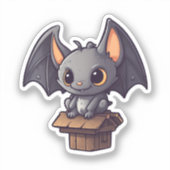 Cartoon vleermuisillustratie sticker (Voorkant)