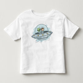 Cartoon Vliegende Alien Kinder Shirts