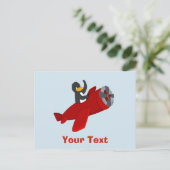 Cartoon vliegende pinguïn briefkaart (Staand voorkant)