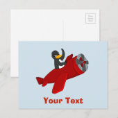 Cartoon vliegende pinguïn briefkaart (Voorkant / Achterkant)