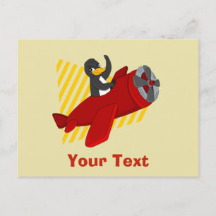 Cartoon vliegende pinguïn briefkaart