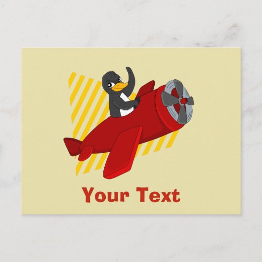 Cartoon vliegende pinguïn briefkaart (Voorkant)