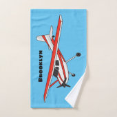 Cartoon vliegtuig bad handdoek (Handdoek)
