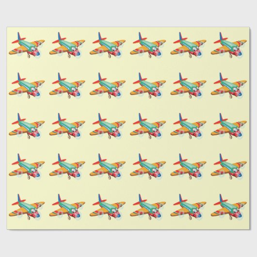 cartoon vliegtuig cadeaupapier (Vlak)