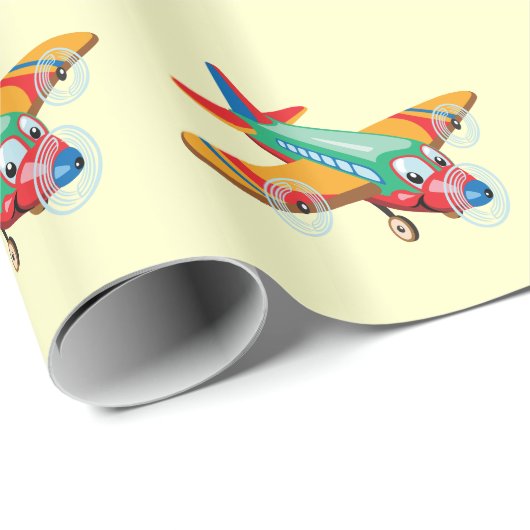 cartoon vliegtuig cadeaupapier (Rol Hoek)