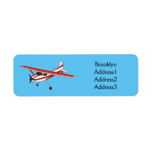 Cartoon vliegtuig etiket