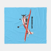 Cartoon vliegtuig fleece deken (Voorkant (Horizontaal))