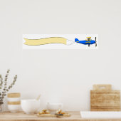 Cartoon-vliegtuig met blanco banner poster (Keuken)