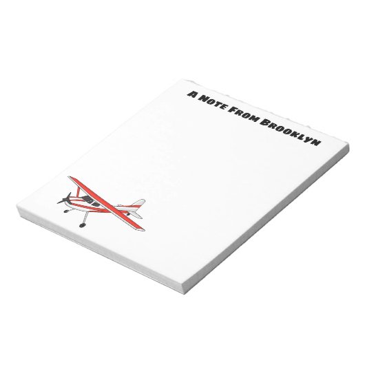 Cartoon vliegtuig notitieblok (Linkerzijde)