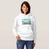 Cartoon Vliegtuig op Lake Dock Fun Travel Adventur Hoodie (Voorkant volledig)