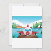 Cartoon Vliegtuig op Lake Dock Fun Travel Adventur Kaart (Voorkant)