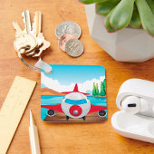 Cartoon Vliegtuig op Lake Dock Fun Travel Adventur Sleutelhanger
