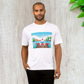 Cartoon Vliegtuig op Lake Dock Fun Travel Adventur T-shirt