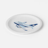 Cartoon vliegtuig papieren bordje (Gekanteld)