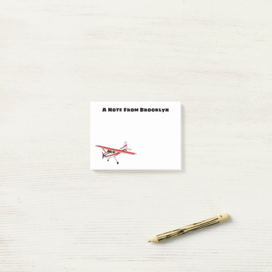 Cartoon vliegtuig post-it® notes (Op bureau)