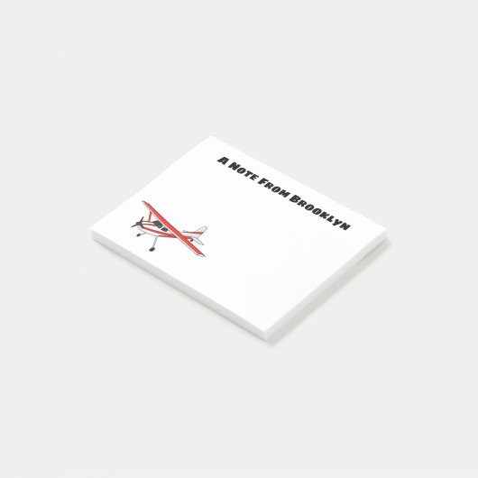 Cartoon vliegtuig post-it® notes (Schuin)