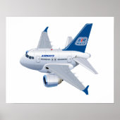 Cartoon vliegtuig poster (Voorkant)