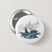 Cartoon vliegtuig ronde button 5,7 cm (Voorkant /achterkant)