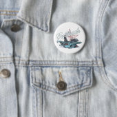 Cartoon vliegtuig ronde button 5,7 cm (In situ)