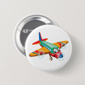 cartoon vliegtuig ronde button 5,7 cm (Voorkant /achterkant)