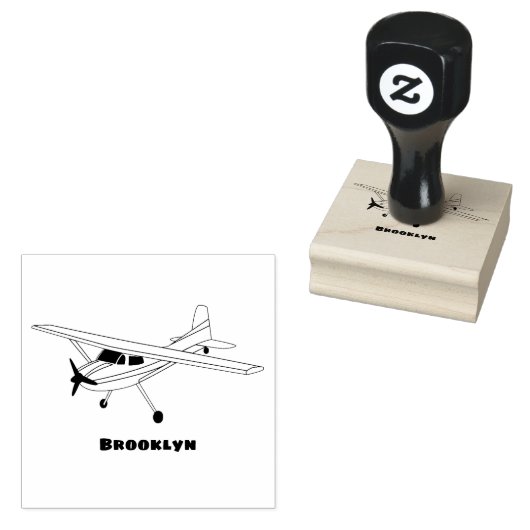 Cartoon vliegtuig rubberstempel (Gestempeld)