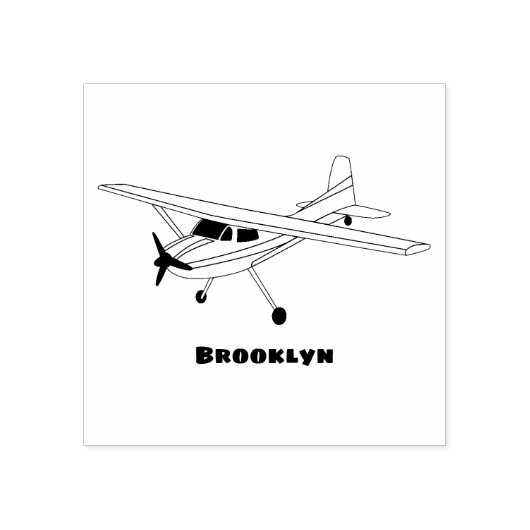 Cartoon vliegtuig rubberstempel (Afrduk)