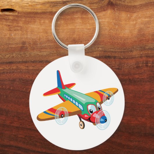 cartoon vliegtuig sleutelhanger (Voorkant)