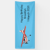 Cartoon vliegtuig spandoek (Verticaal)
