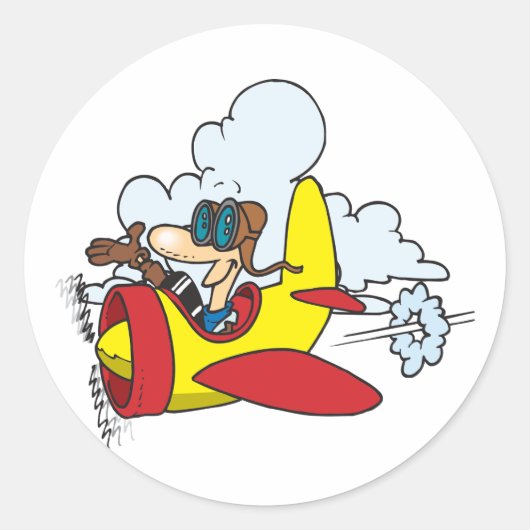 Cartoon Vliegtuig Stickers (Voorkant)