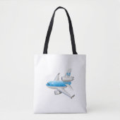 Cartoon vliegtuig tote bag (Voorkant)