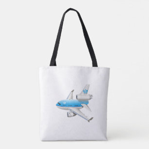 Cartoon vliegtuig tote bag