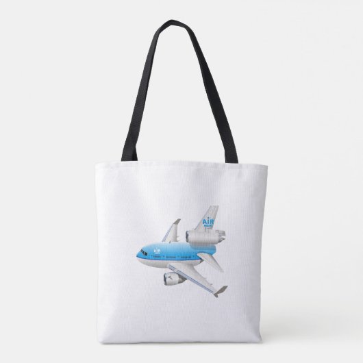 Cartoon vliegtuig tote bag (Achterkant)