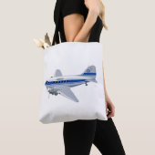 Cartoon vliegtuig tote bag (Dichtbij)