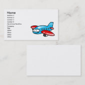 cartoon vliegtuig visitekaartje (Voorkant / Achterkant)
