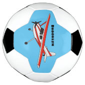 Cartoon vliegtuig voetbal (Gedraaid)