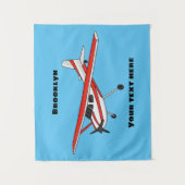 Cartoon vliegtuig wandkleed (Voorkant)