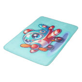 Cartoon vliegtuigblauw | badmat (Gekanteld)