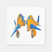 Cartoon Vliegtuigen Levendig Sinaasappel en Blauw Servet (Voorkant)