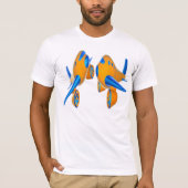 Cartoon Vliegtuigen Levendig Sinaasappel en Blauw T-shirt (Voorkant)
