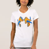 Cartoon Vliegtuigen Levendig Sinaasappel en Blauw T-shirt (Voorkant)