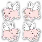 Cartoon Vliegvarken - Schattige Biglet Wings, Set  Sticker (Voorkant)