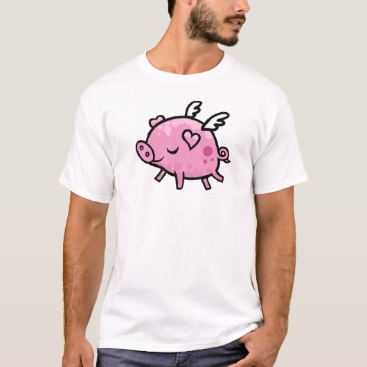 Cartoon vliegvarken t-shirt (Voorkant)