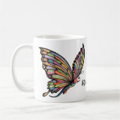 Cartoon vlinder gepersonaliseerd koffiemok (Links)