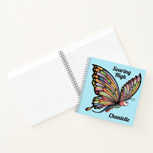 Cartoon vlinder gepersonaliseerd notitieboek (Binnen)