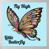 Cartoon vlinder gepersonaliseerd poster (Voorkant)