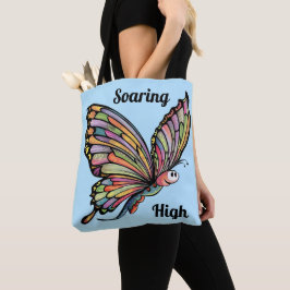 Cartoon vlinder gepersonaliseerd tote bag