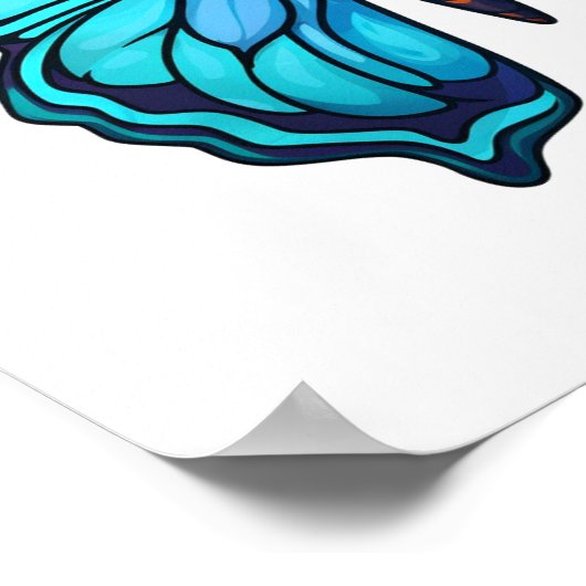 Cartoon vlinder illustratie poster (Hoek)