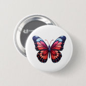 Cartoon vlinder illustratie ronde button 5,7 cm (Voorkant /achterkant)